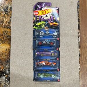 Mattel Hot Wheels Spooky Car Set - Green, Blue, Orange